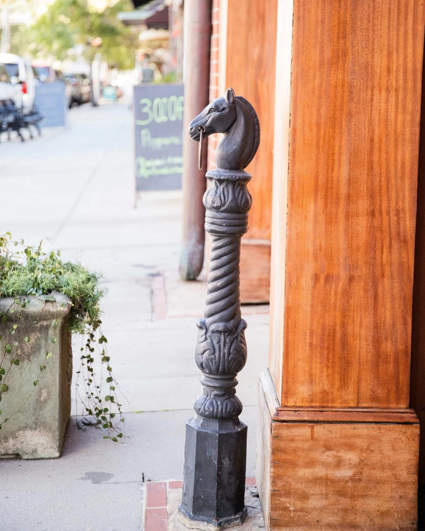 🐴 A little HORSE-TORY in Downtown Thomasville!

Have you ever noticed this horse-head post along East Jackson Street? 👀

Before cars filled our downtown streets, horses and carriages were a familiar part of everyday transportation. Hitching posts p