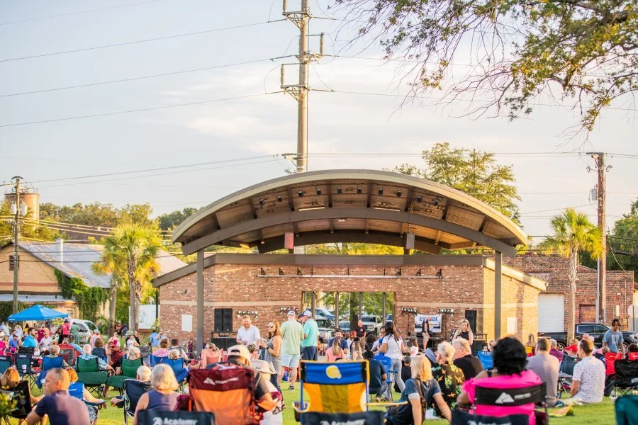 a lively outdoor concert at the Ritz Amphitheater in downtown Thomasville, GA