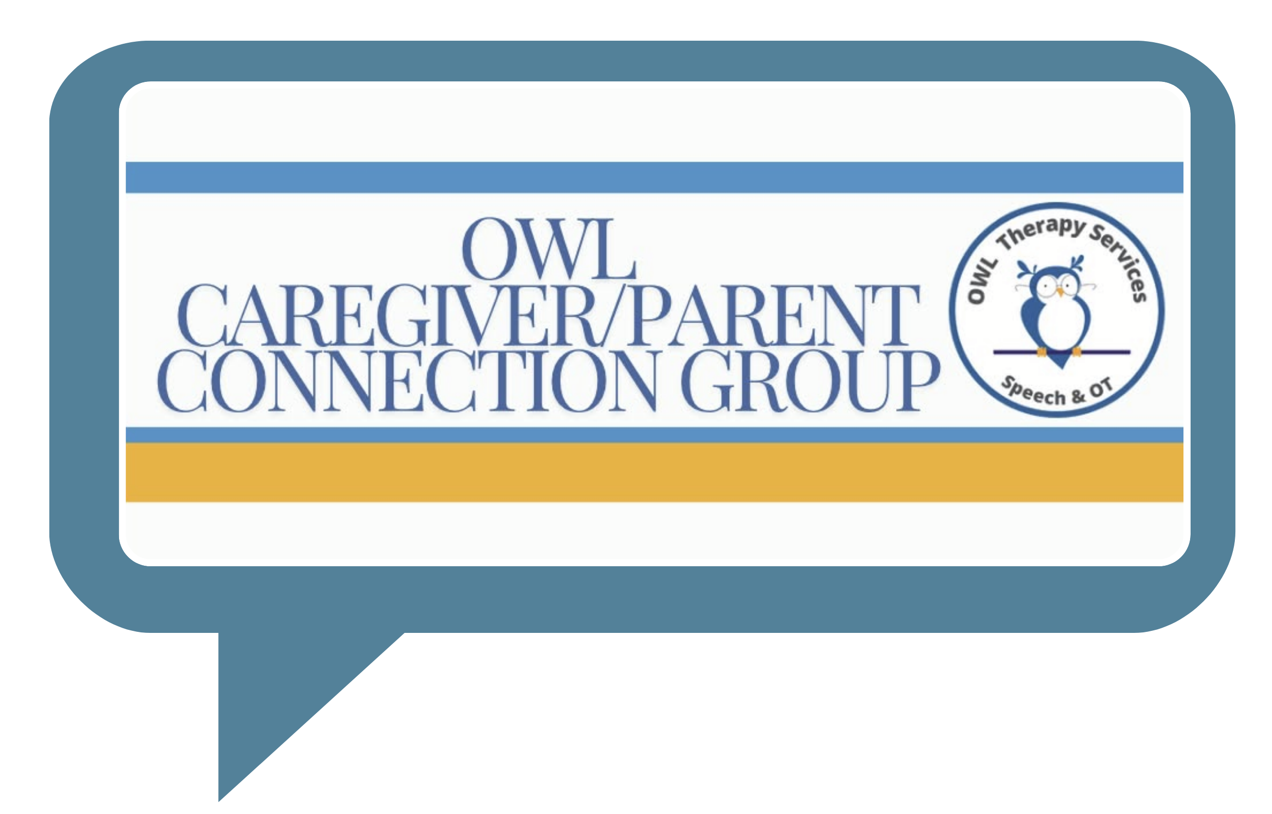 Owl Therapy Services Caregiver/Parent Connection Group logo with an owl illustration