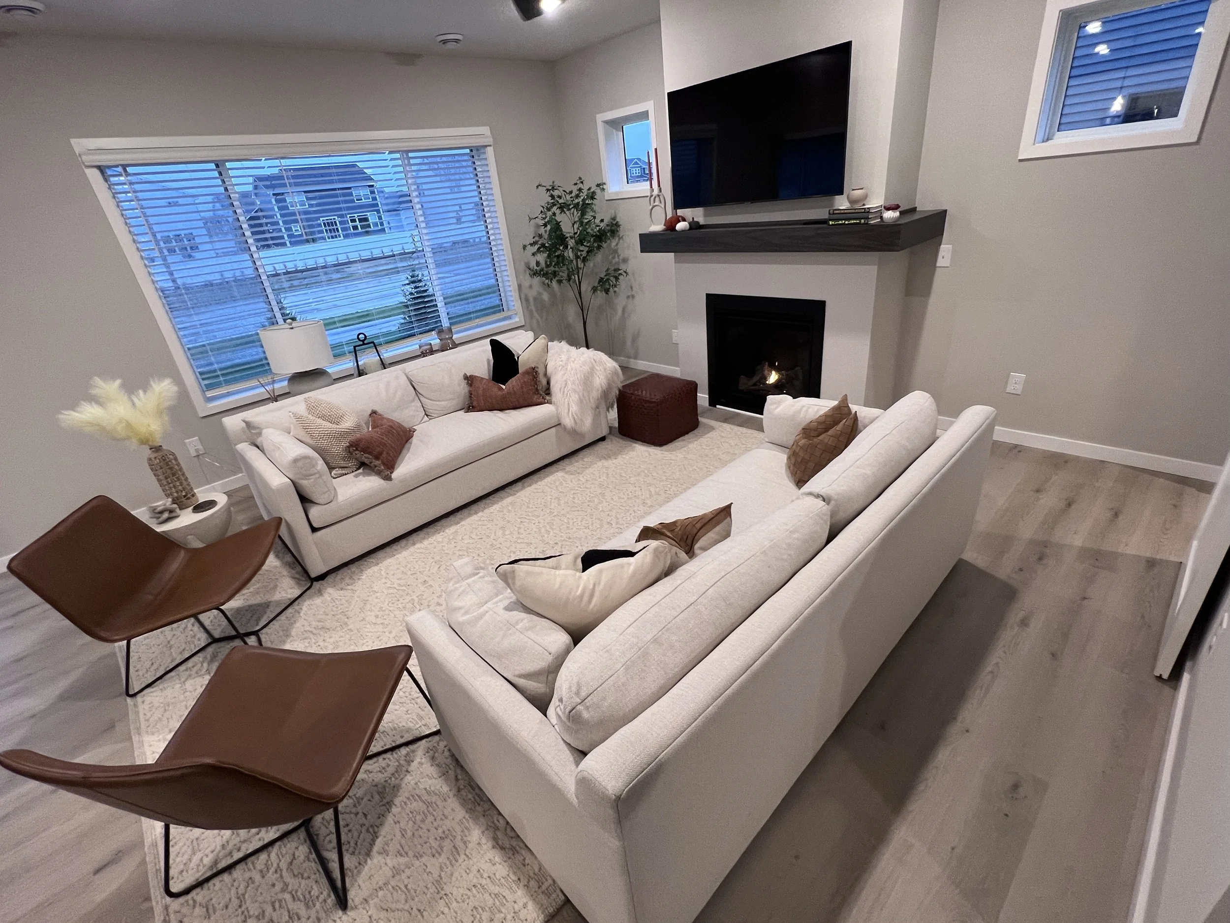 Home staging services in Blaine, MN including TV mounting, art hanging, and furniture assembly