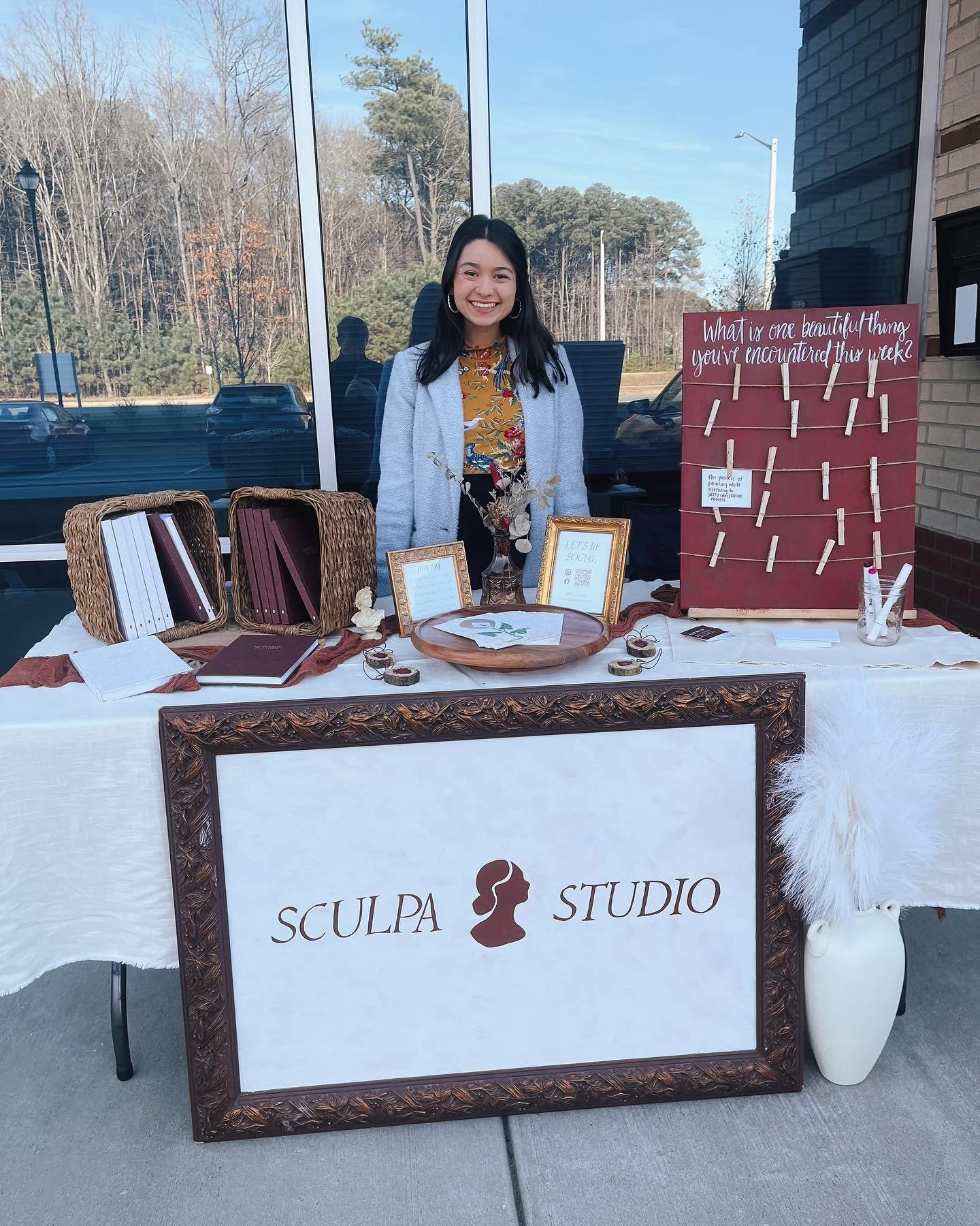 This past weekend, I sold my planners, journals, prints, &amp; paintings at an in-person market for the first time ever!! It was such a success &amp; a joy to share all I&rsquo;ve been working on at Sculpa Studio with so many people :)

One of my fav