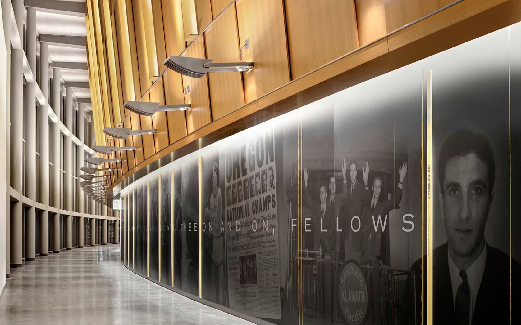 Matthew Knight Arena at University of Oregon. interior graphics