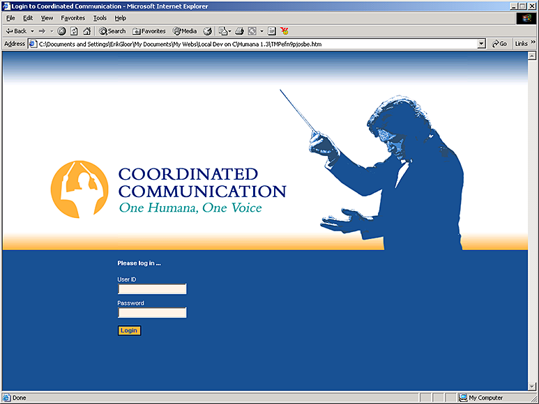 Screenshot of prototype.