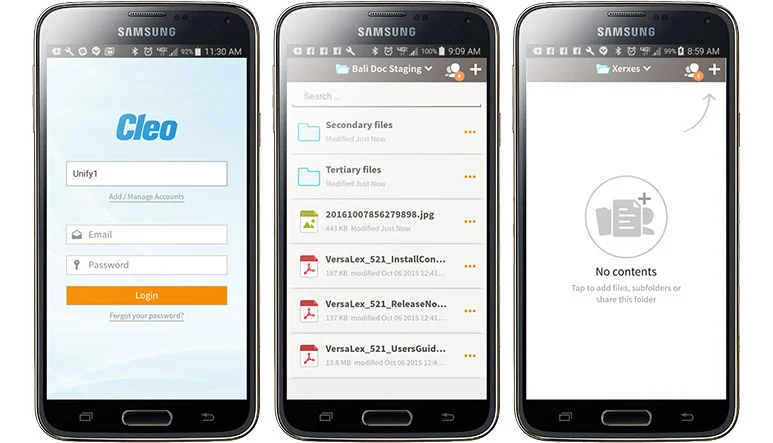 Screenshots from Unify Mobile 1.0 at release.
