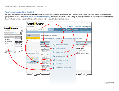 An excerpt from the same document that maps old navigation to new.