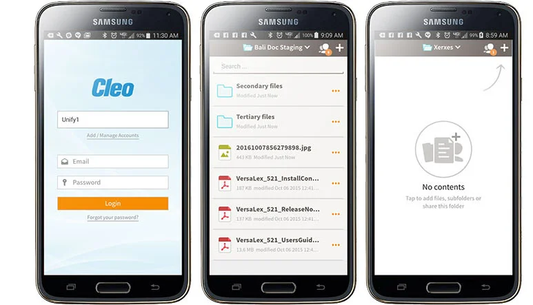 Screenshots from Unify Mobile 1.0 at release.
