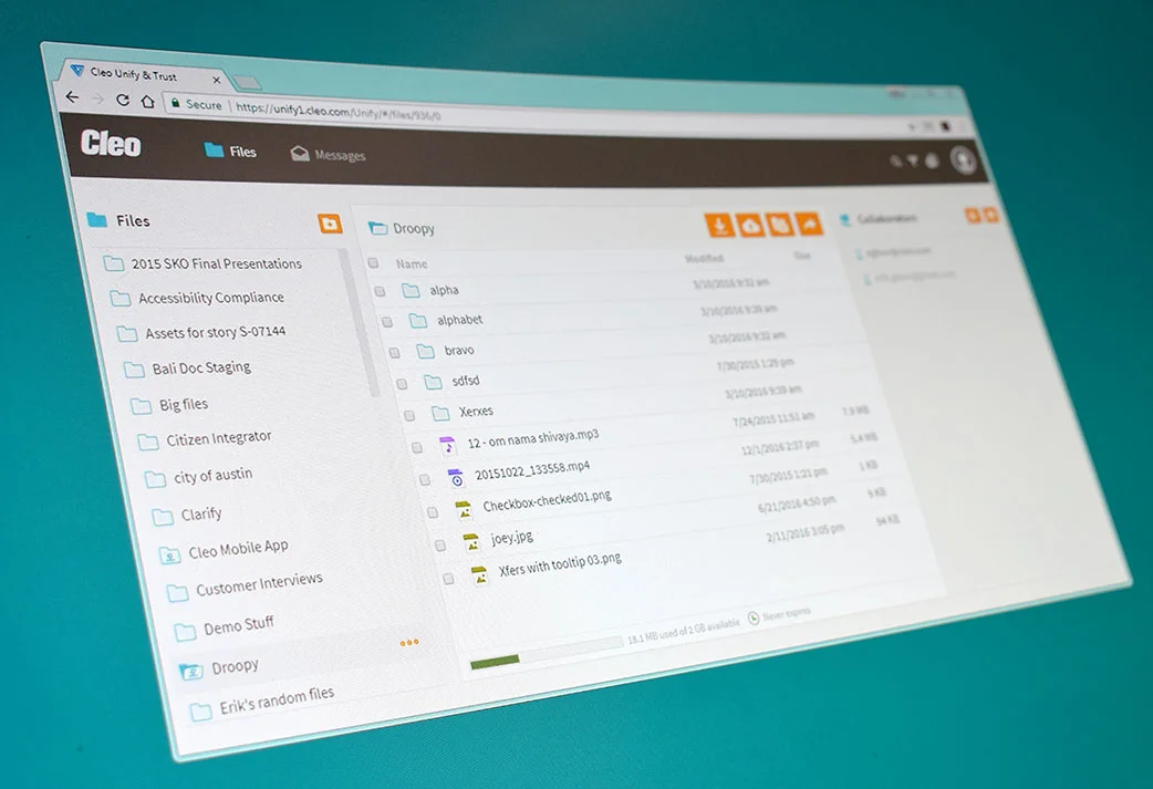 Cleo’s Unify &amp; Trust circa 2018. My job was to work within the EXISTING visual design to make this product more usable.