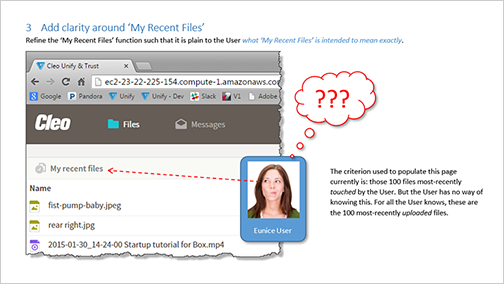 Excerpt from my initial heuristic evaluation of Unify &amp; Trust.