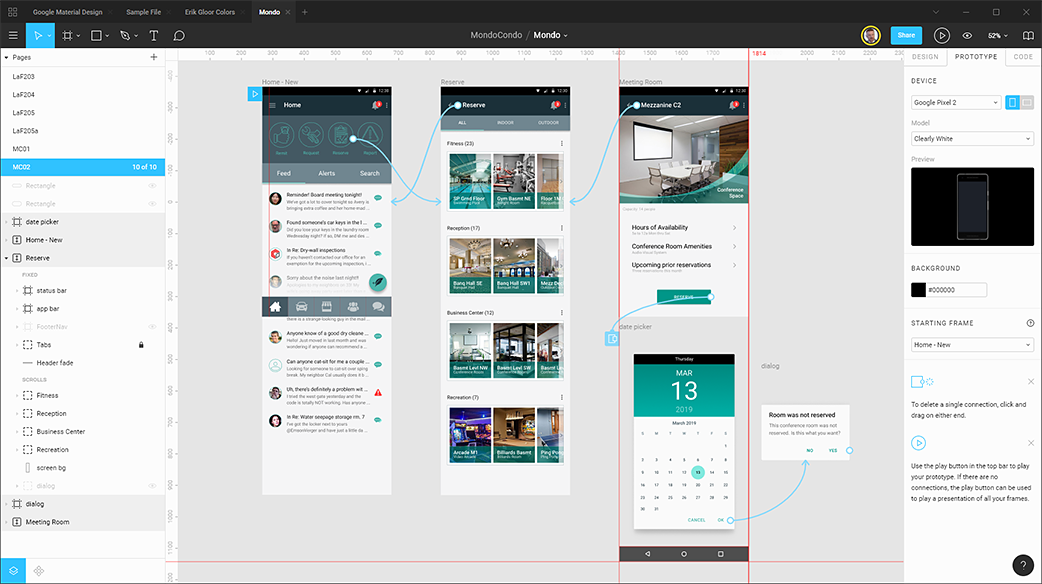 Figma interface - 2019.