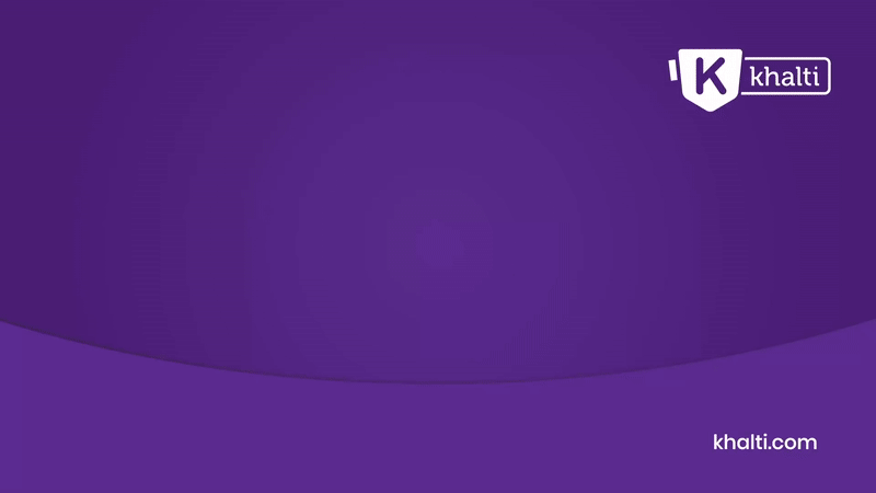Purple background with the Khalti logo and website URL