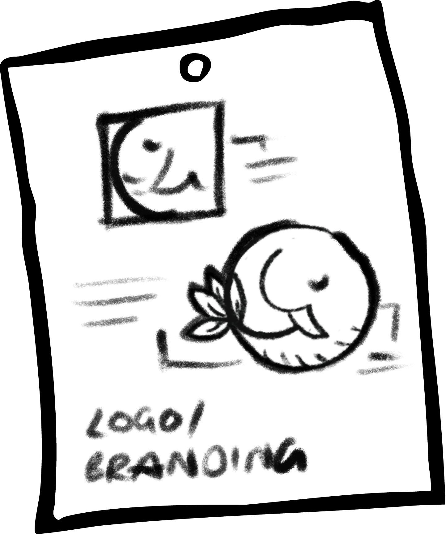 A hand-drawn paper with a smiling peach illustration, leaves, and the word 'peach' written on it.