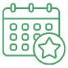 Calendar with a star or badge icon