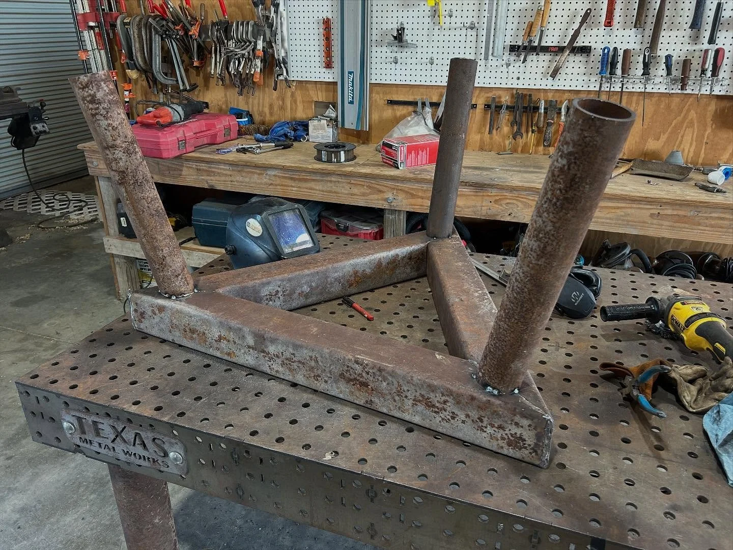 Welding a deer feeder stand #deerfeeder