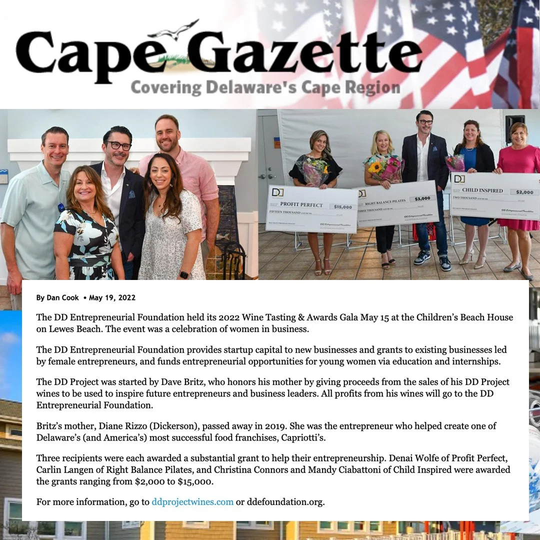 Article about The DD Entrepreneurial Foundation in Cape Gazette