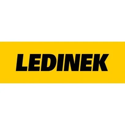 Ledinek logo with black text on a yellow background