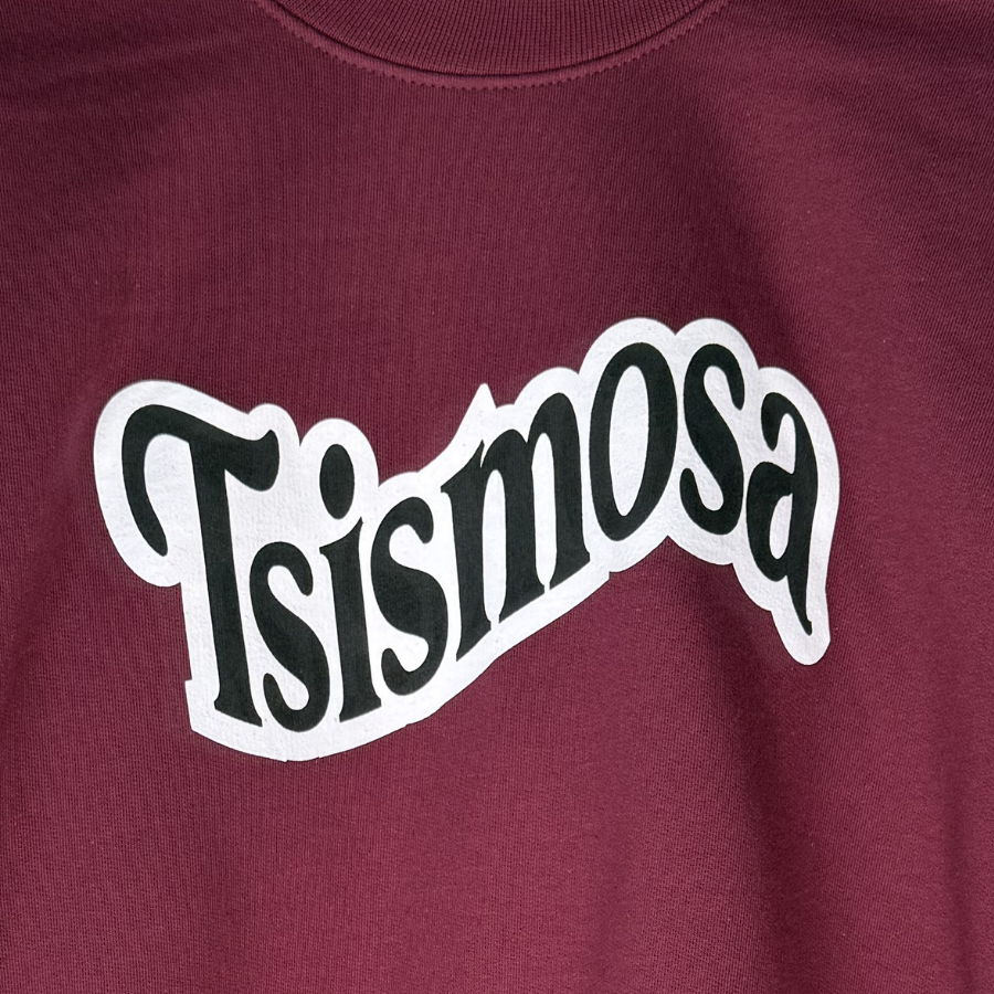 Tsismosa Wine crewneck closeup.png