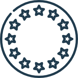 Circular seal with stars around the perimeter and an empty center.