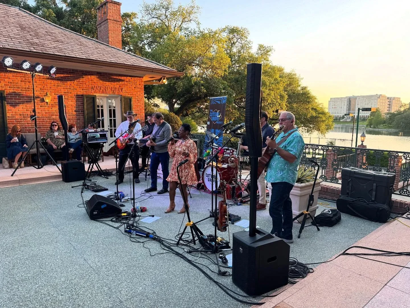 The Coteau Grove Band performing for Louisiana Tourism.
