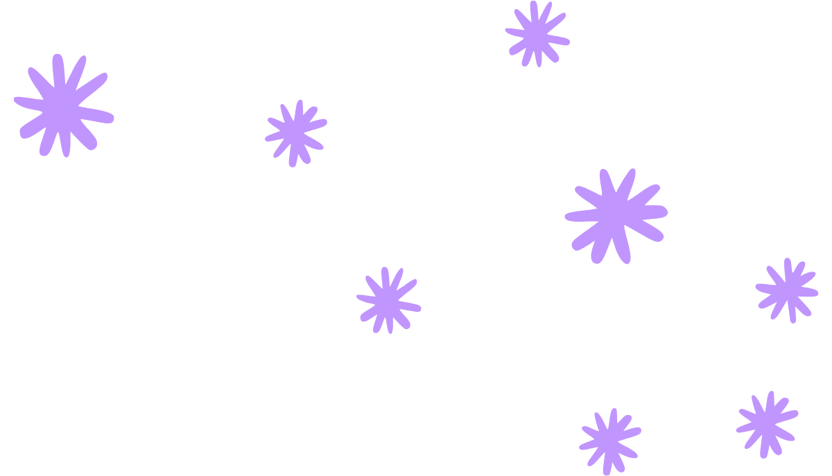 Purple star-shaped flowers scattered across a white background.