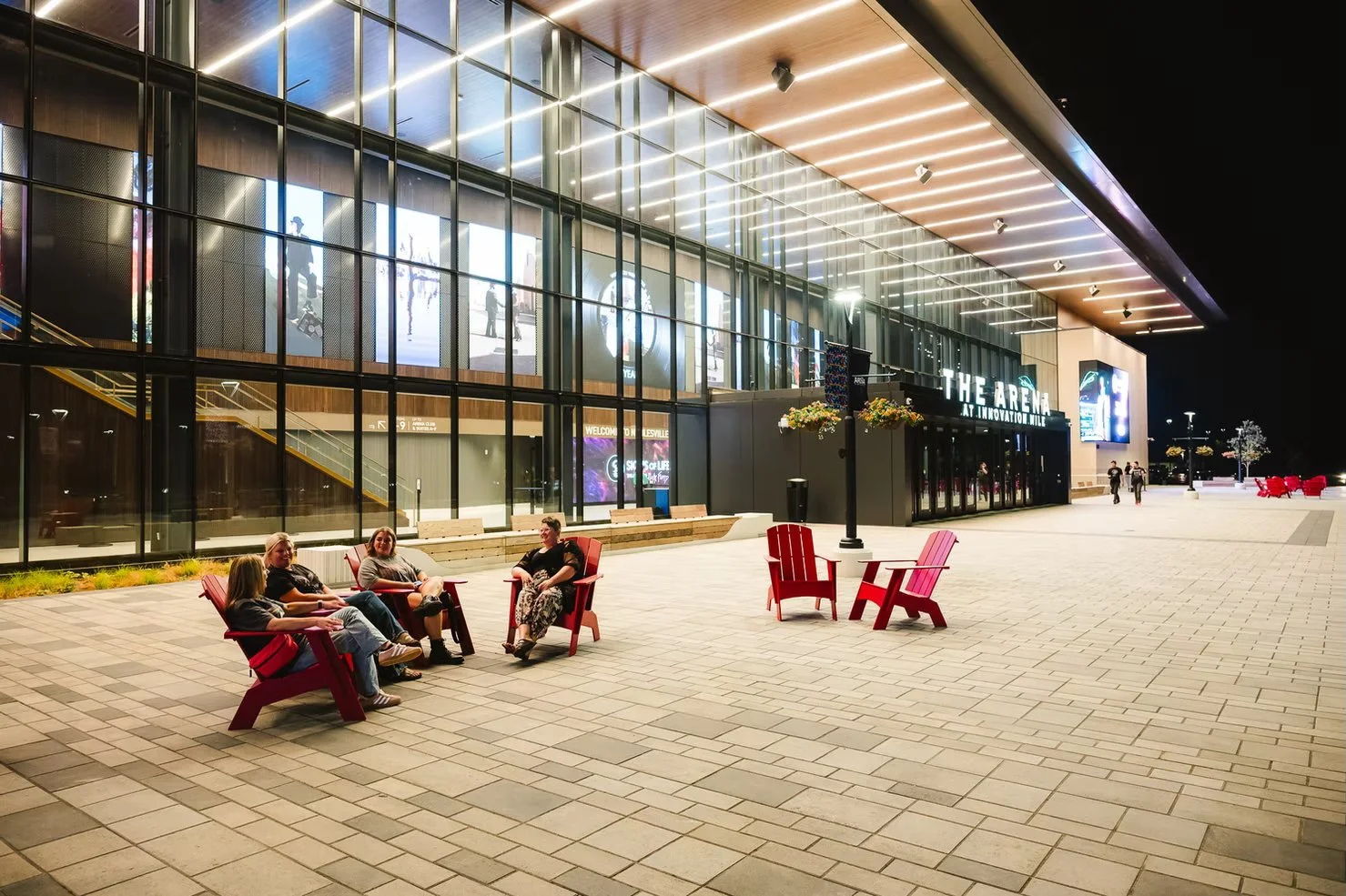 The Arena at Innovation Mile Courtyard Adirondack Chairs