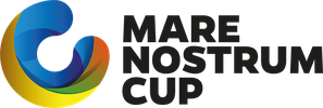 Logo for the Mare Nostrum Cup featuring a colorful circular design next to the event name in bold black letters.