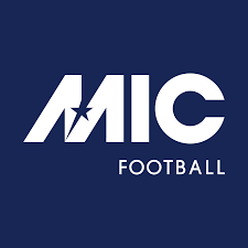 Logo of MIC Football with white text on a navy blue background.