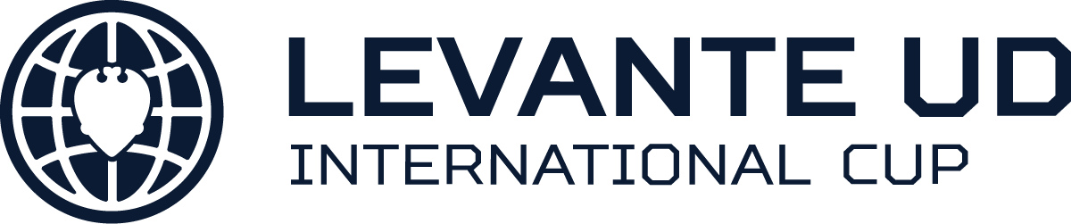 Levant UD International Cup logo with a globe and a soccer ball at the center.
