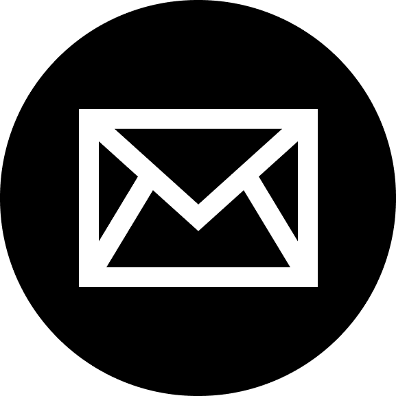 White email envelope icon on a black background.