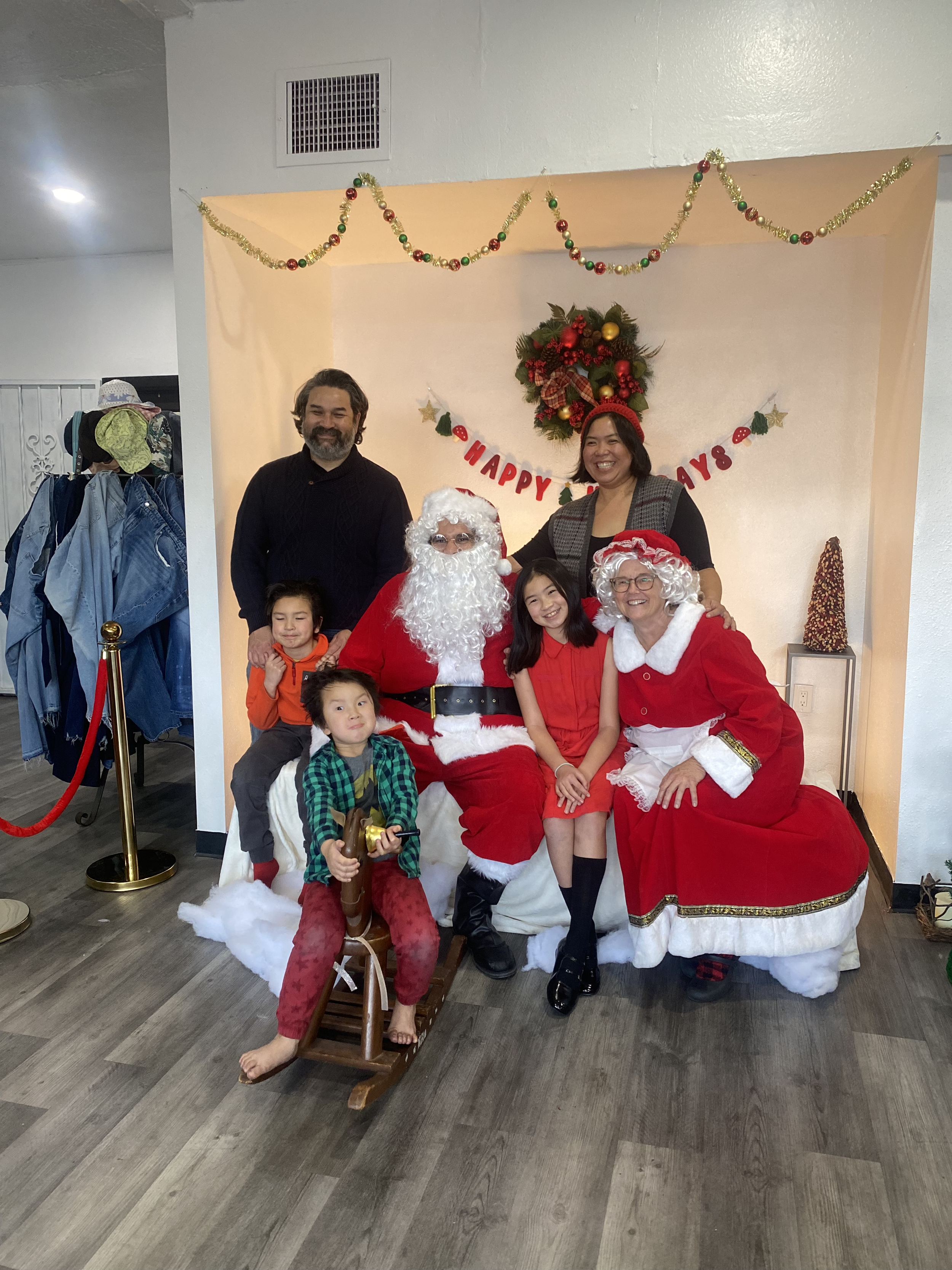 Sharon Chin - founder of Share Club, a thrift store and community space in West Adams / Jefferson Park - with her family