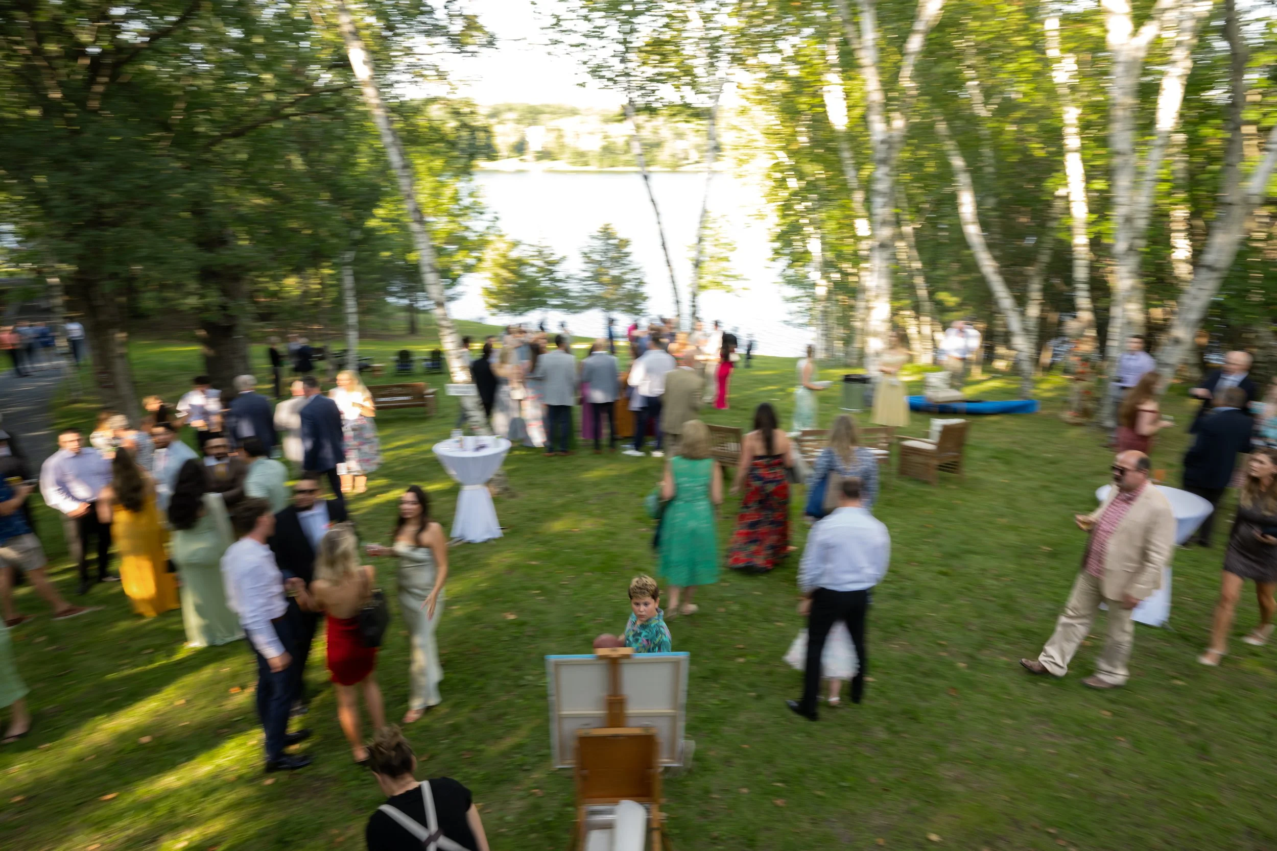 Moment from their backyard social hour.