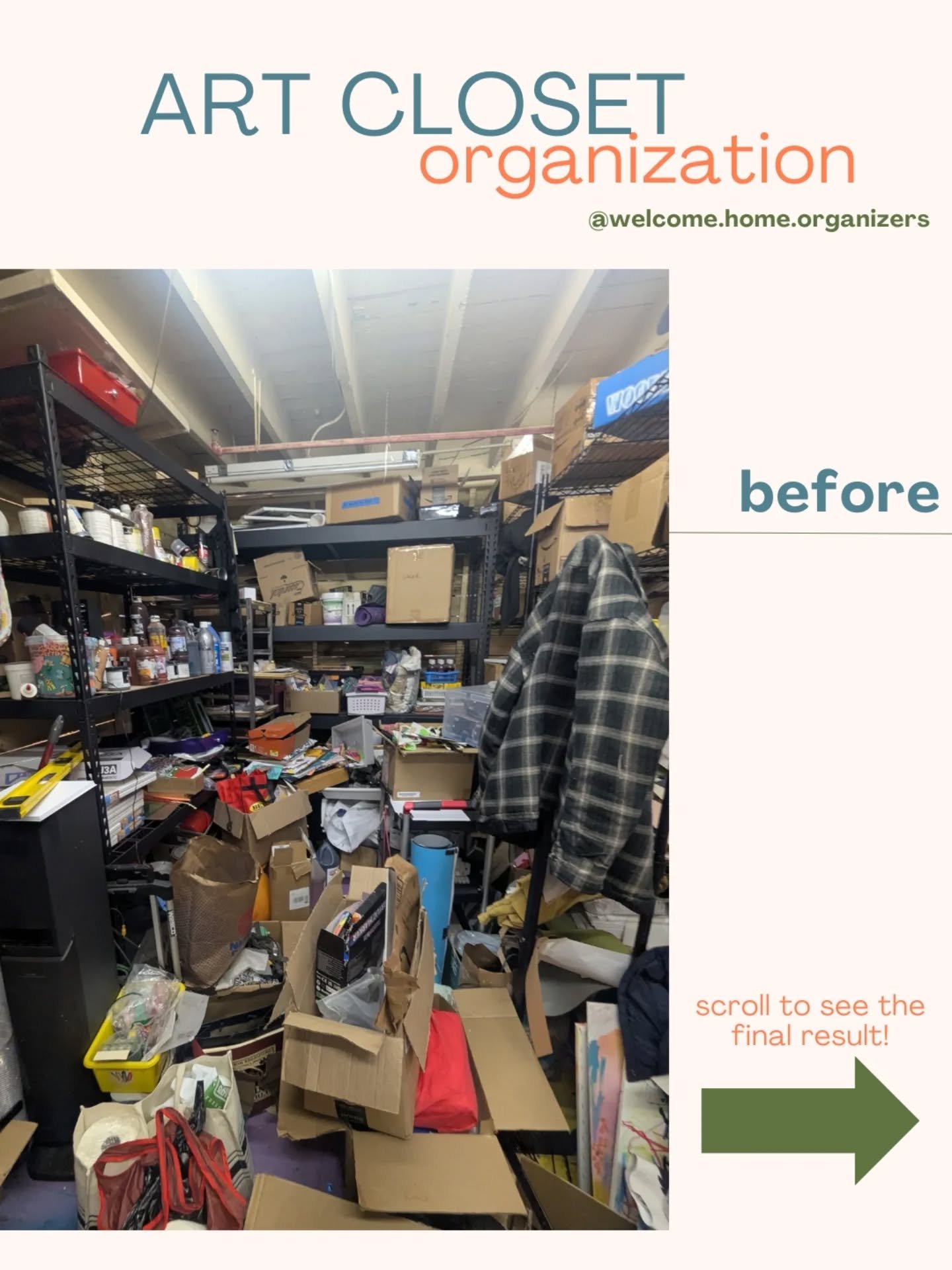 There is nothing more satisfying than a before (and scroll for after)! So pleased with this art closet organization project for @theartmonsterstudio in Norwalk, CT