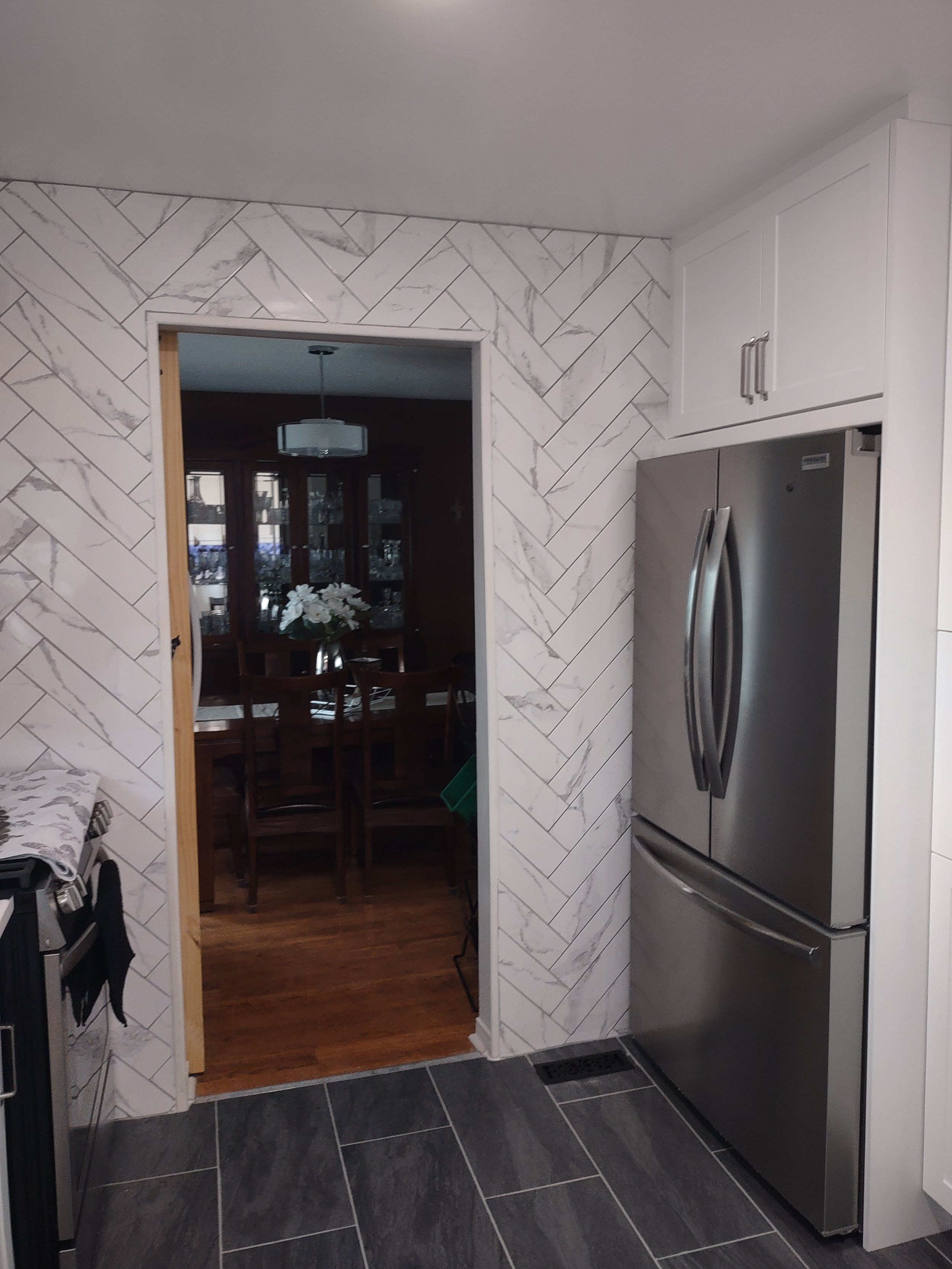 This is partly a picture from a full kitchen renovation!