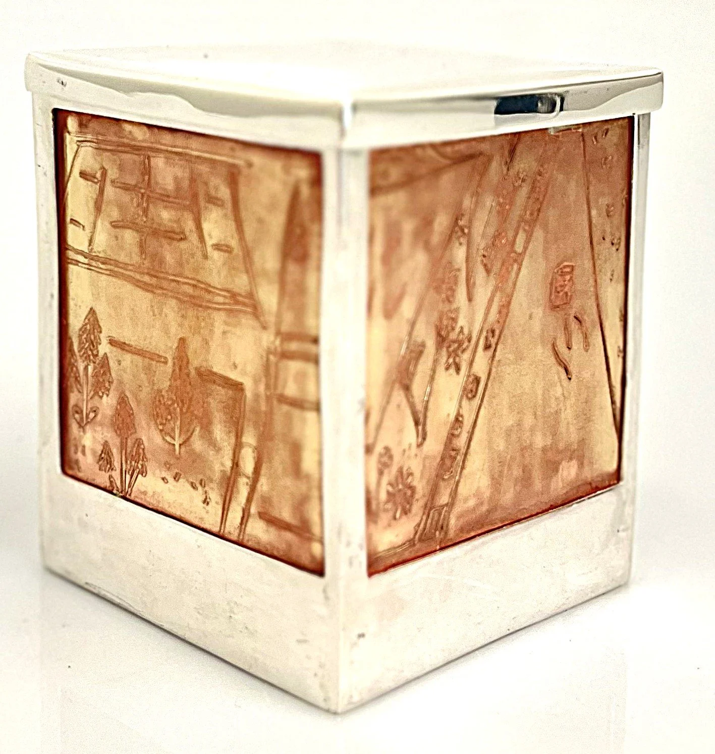 Memory Box Silver and Copper 4"x3"
