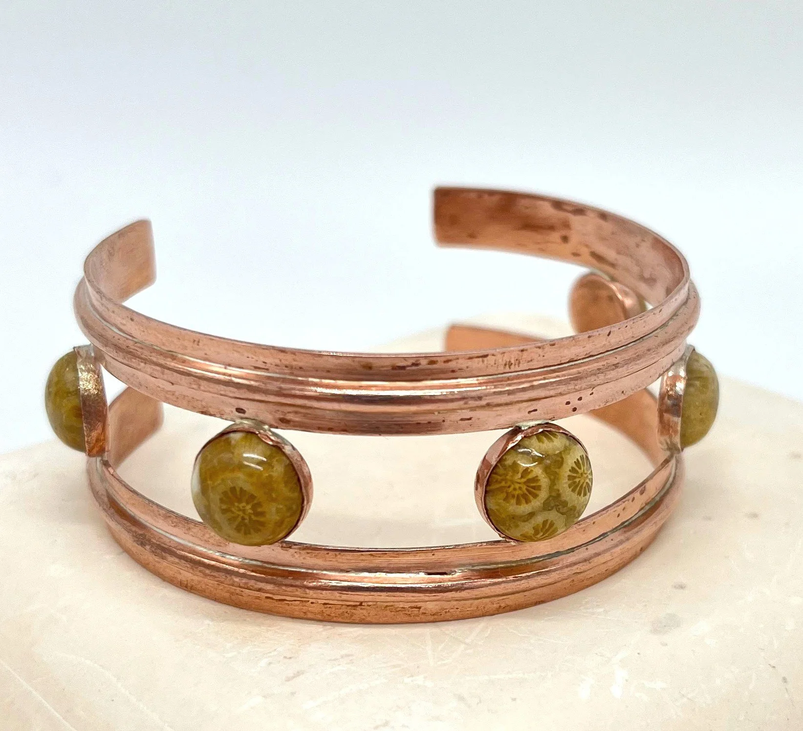 Strata Drops Copper and fossilized coral