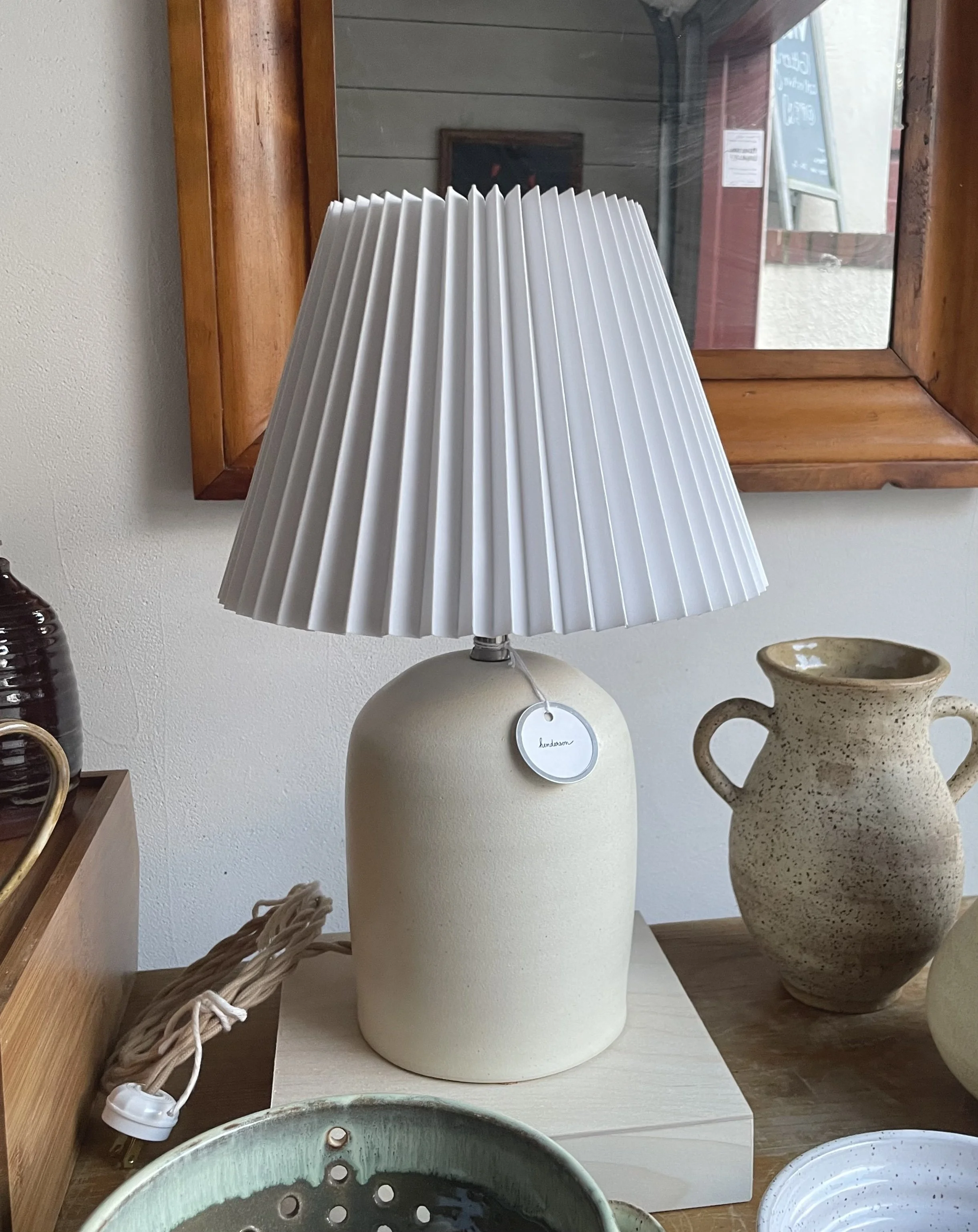 white table lamp