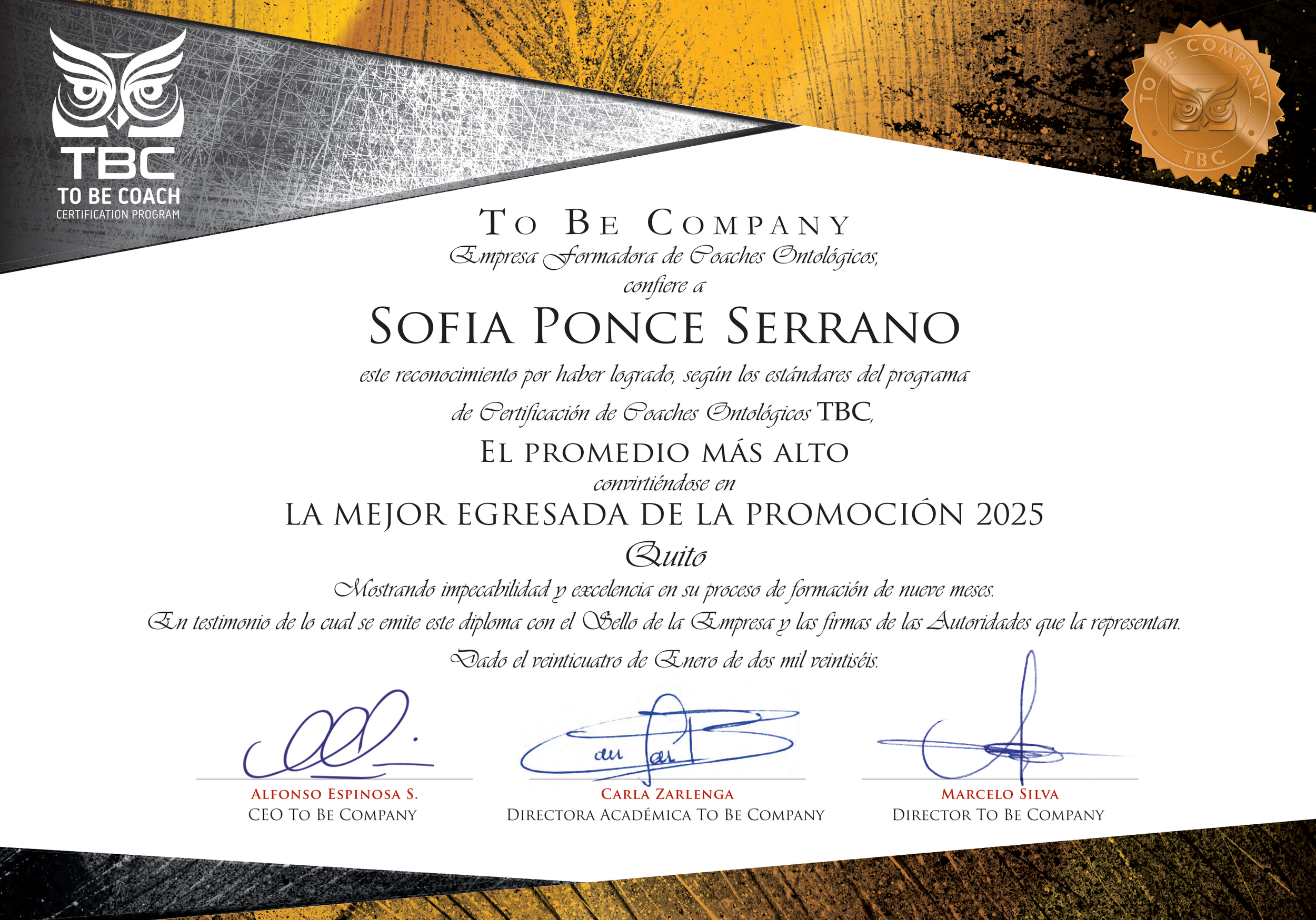 PREMIO A LA EXCELENCIA ACADÉMICA - TBC