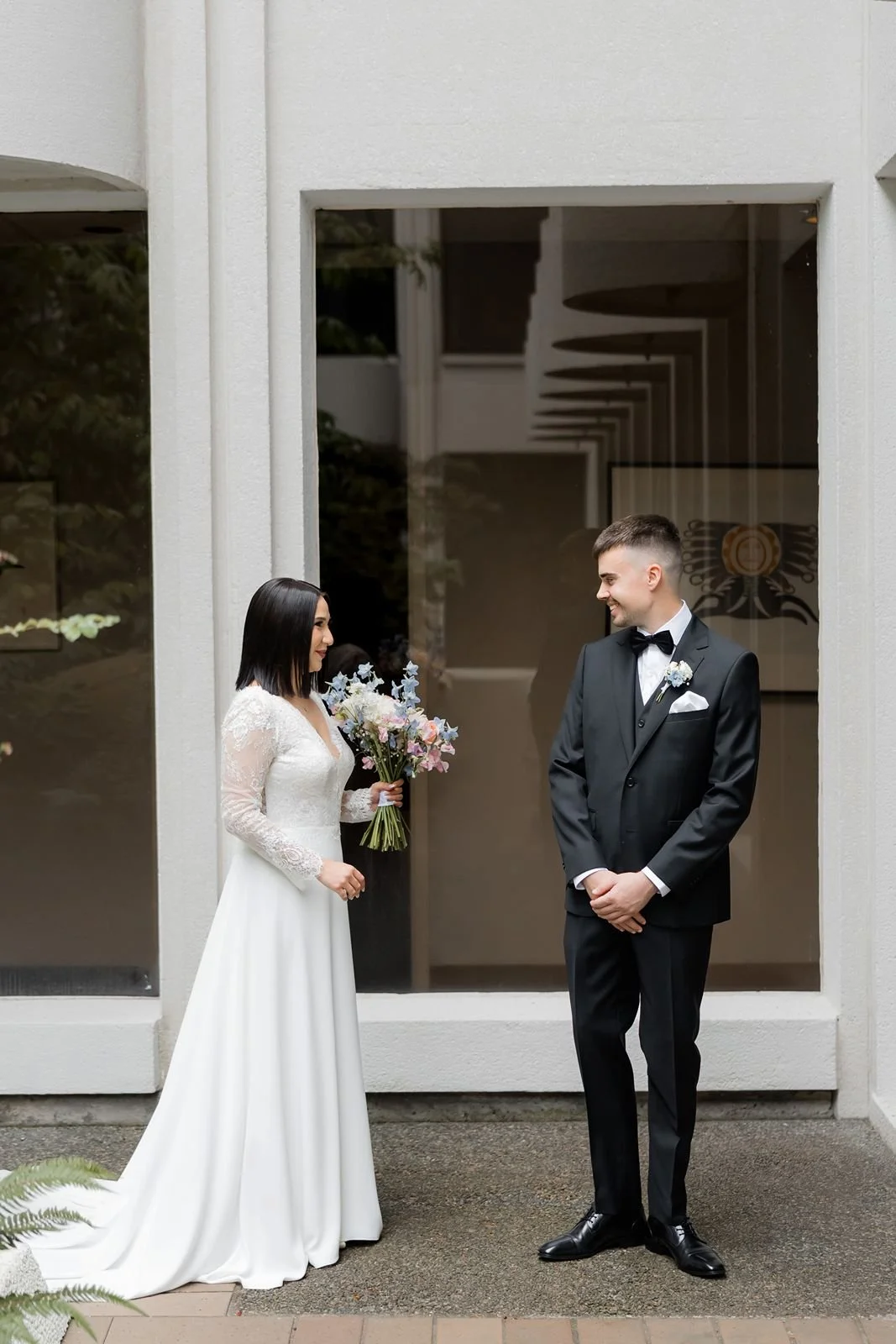  first look at Museum of Vancouver on their wedding day 