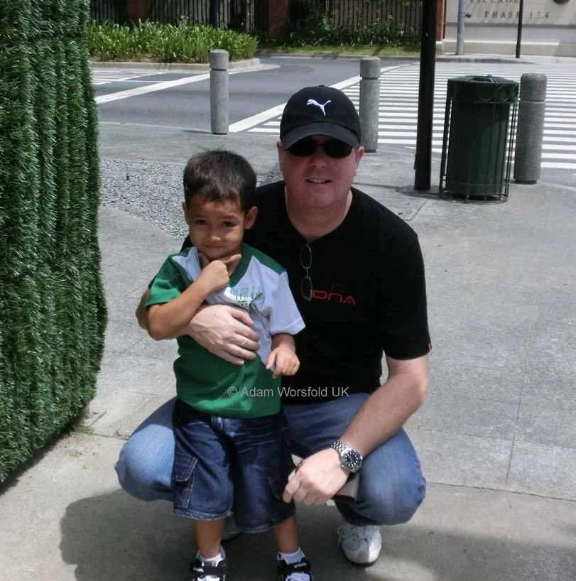 Adam Worsfold ( Consultant ) with his Son in Manila - ONIX AUDIO Was put on the world map by this man