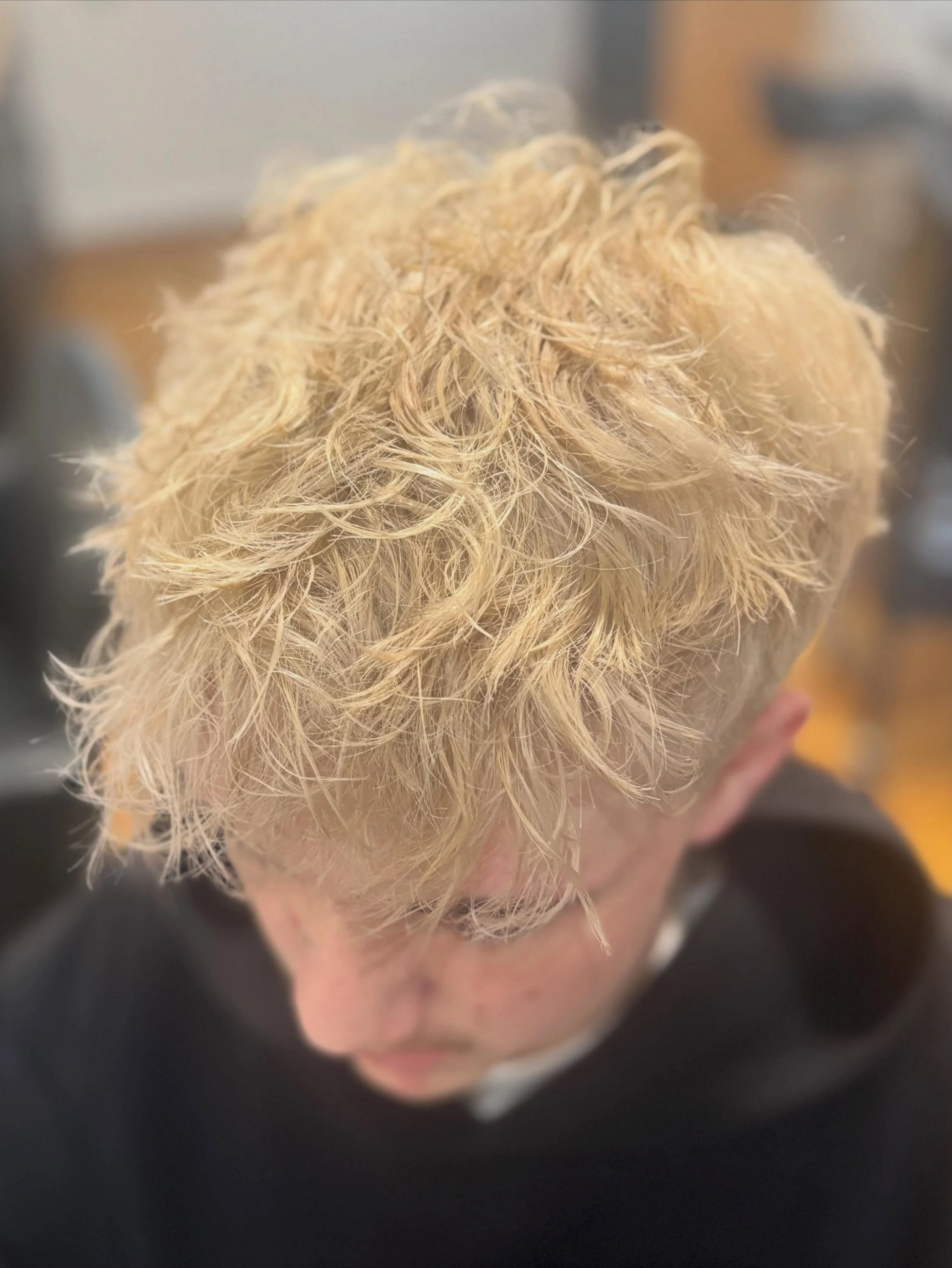 &ldquo;Proof that colours aren&rsquo;t just for the ladies 🤍 When you and mum decide to bleach it at home and it doesn&rsquo;t quite go to plan 😅 Lucky there&rsquo;s a hairdresser in the family. Absolutely loving this fresh platinum on Levi &mdash;