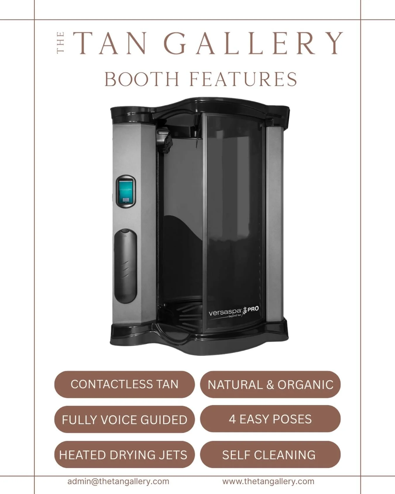 A new standard of tanning🤎 Our private, fully automated spray tan booth is completely self serve. It offers a seamless and discreet experience whenever it suits you!! #contactlesstanning #warrnambool #versaspaspraytan #sunlesstanning