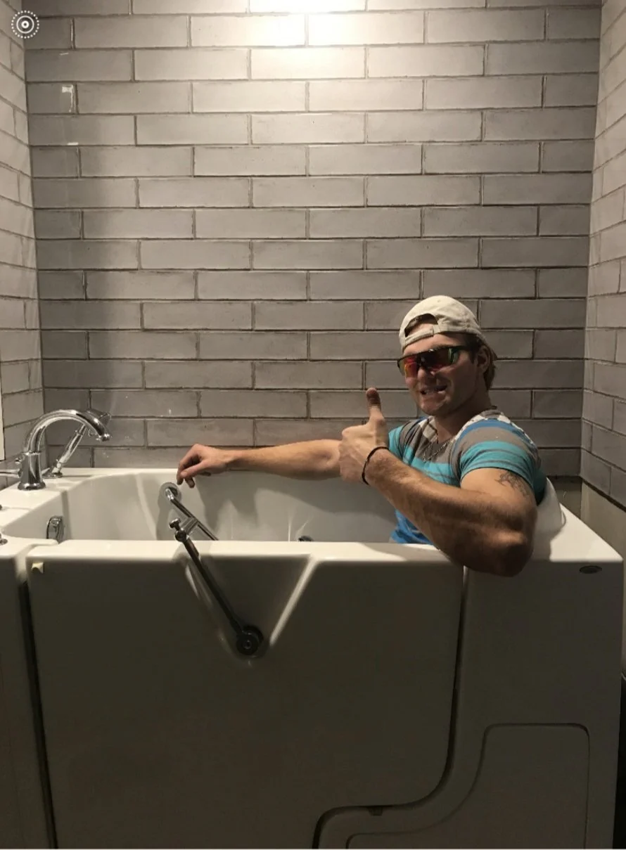 Zero-entry shower conversion Wyoming MN aging-in-place