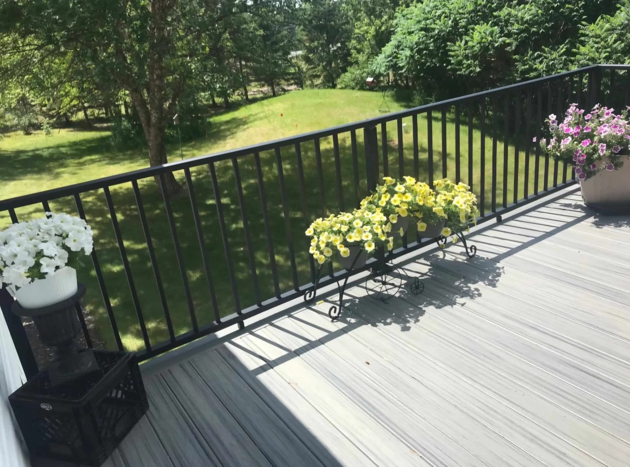 Composite deck with black railings Somerset WI backyard
