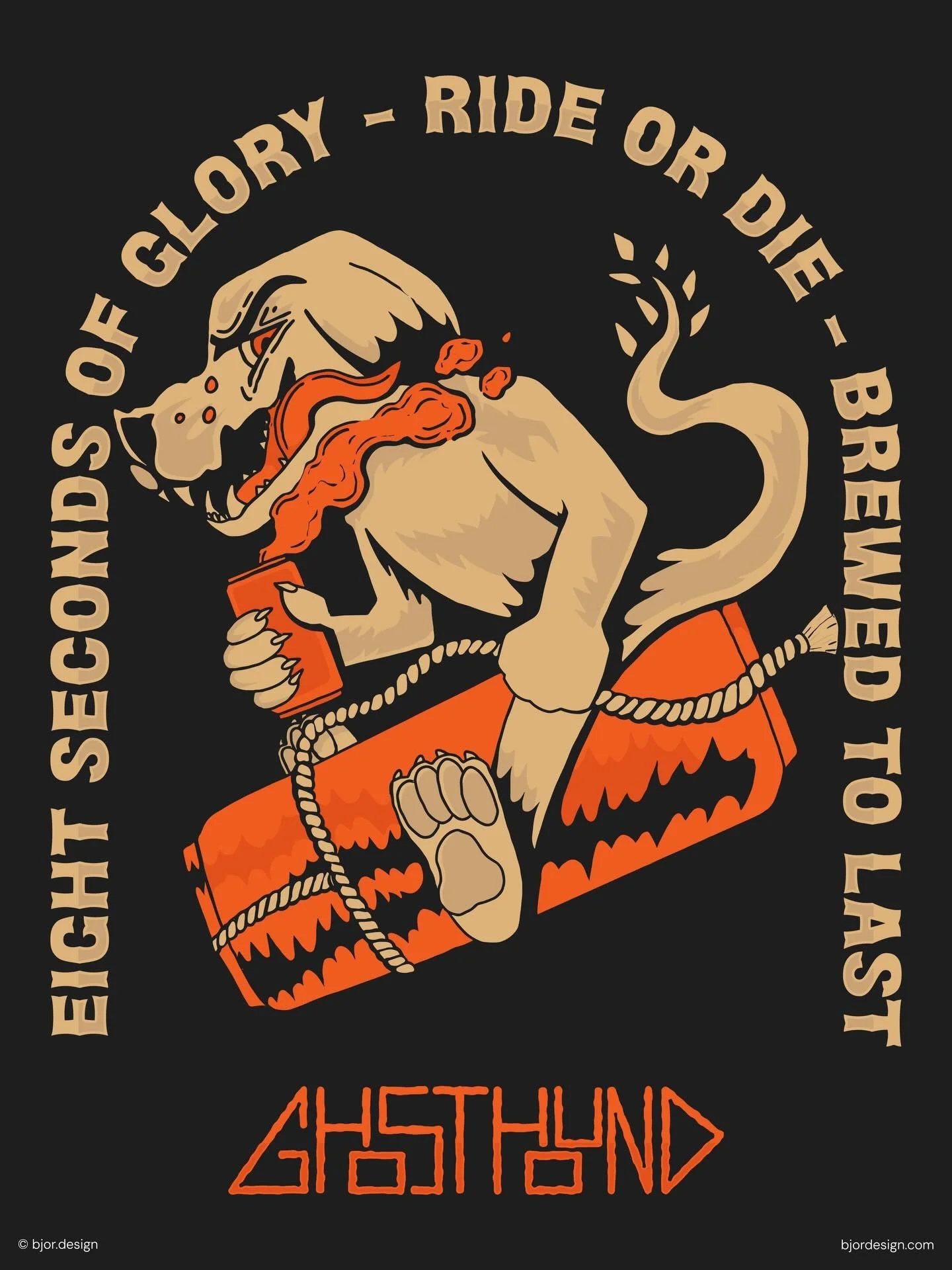 Eight Seconds of Glory
Apparel concept for GhostHound Brewery
Would you wear it? 
🍻
#appareldesign #branddesign #branding #designinspᴏ #vectorart