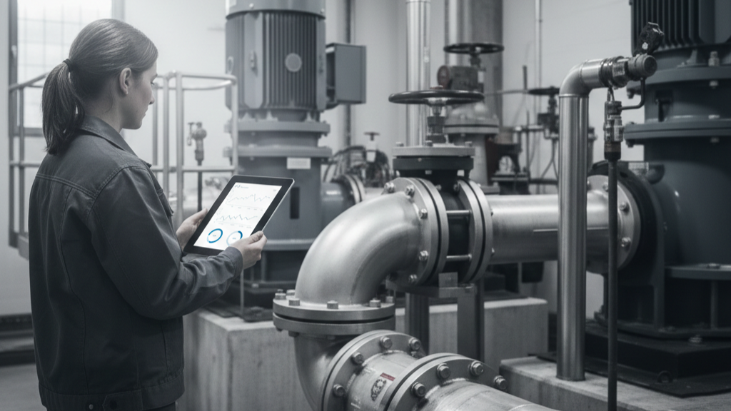 Water operator views data on a tablet