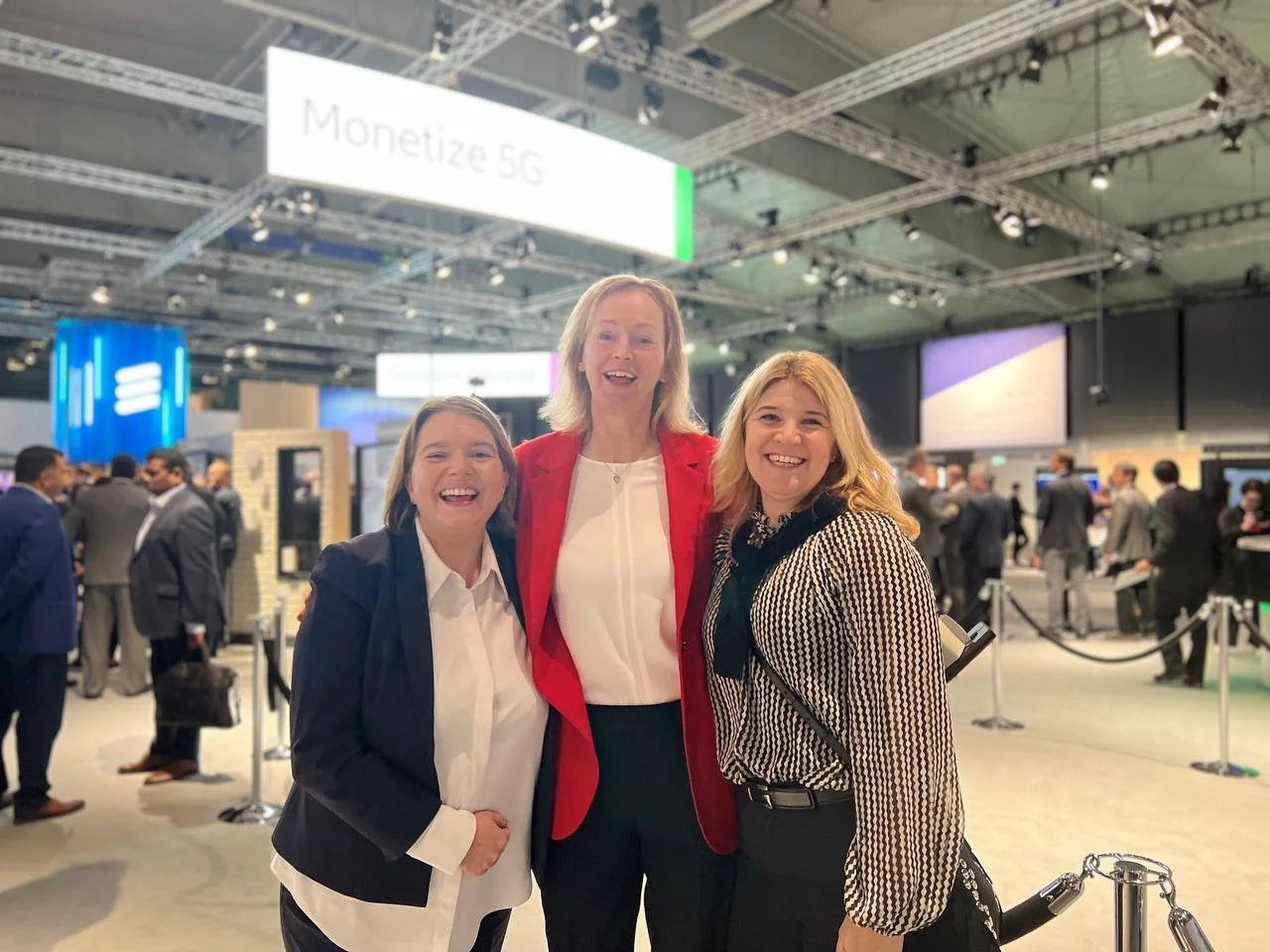 Sally Eaves and Ericsson executives at Mobile World Congress