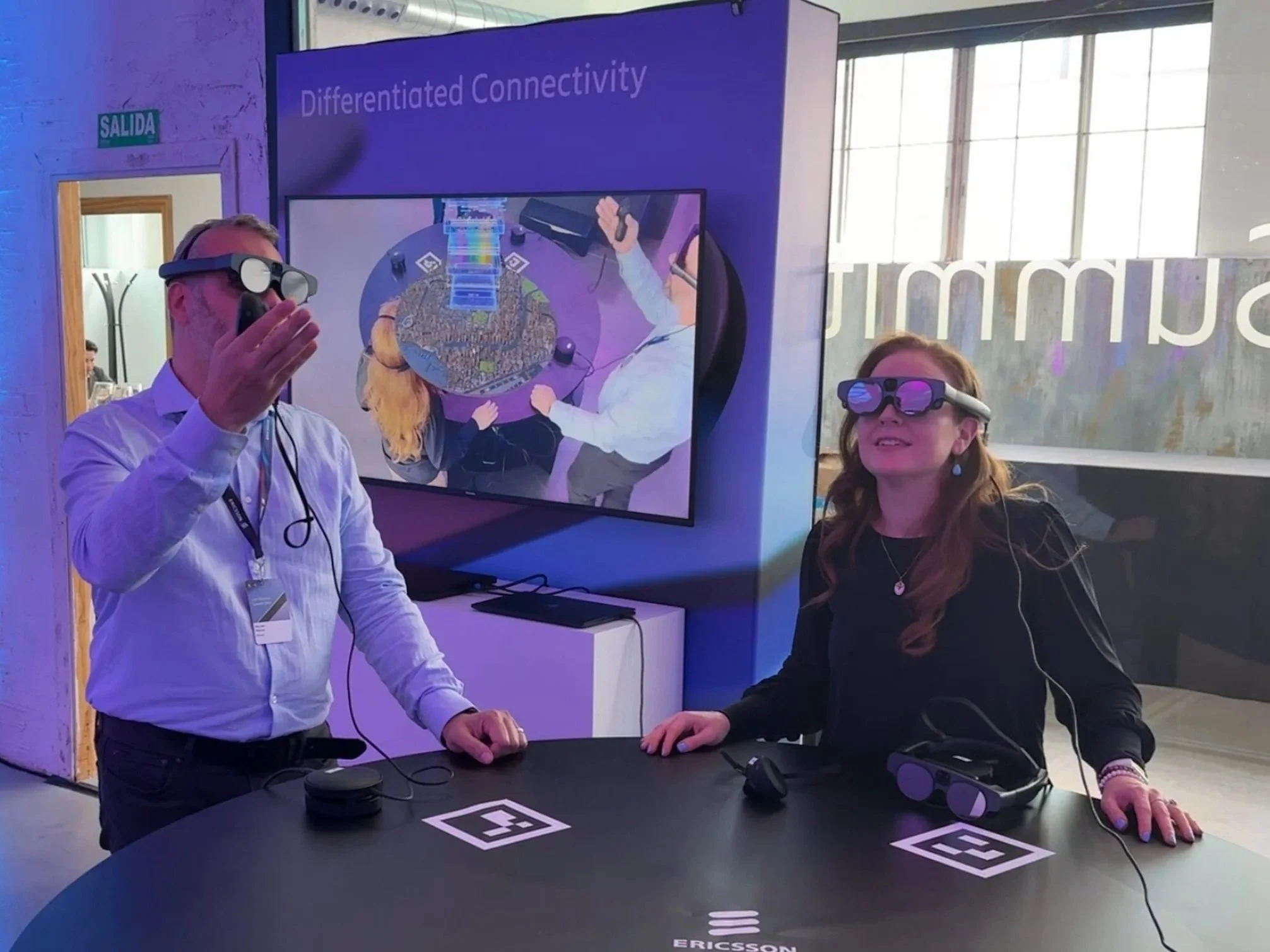 Beverley Eve testing a VR headset
