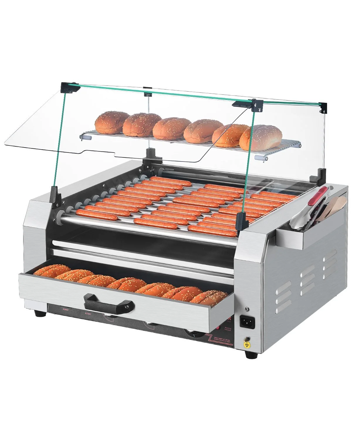 Hot Dog Roller with Bun Warmer