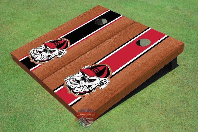 Regulation-Size Georgia Bulldogs (UGA) Hairy Dawg Rosewood Style Cornhole Boards