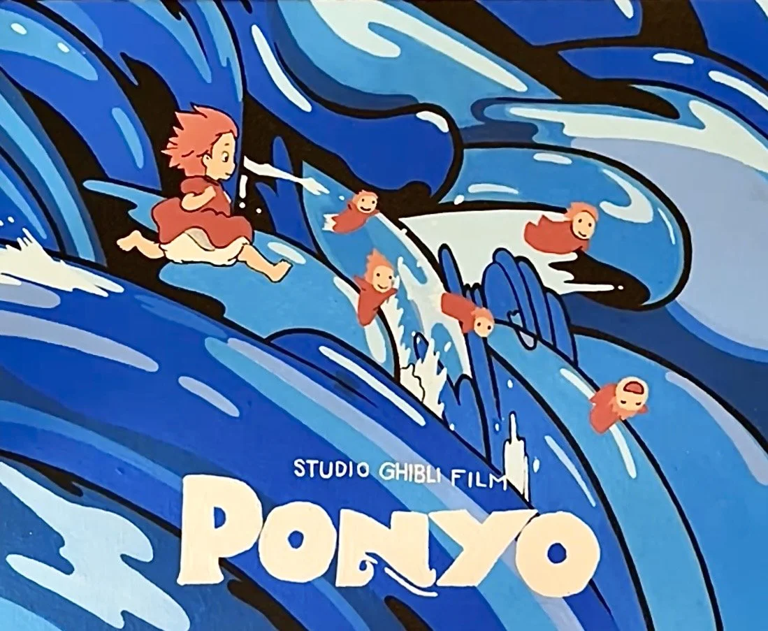Ponyo, from Studio Ghibli, inspired Acrylic painting.