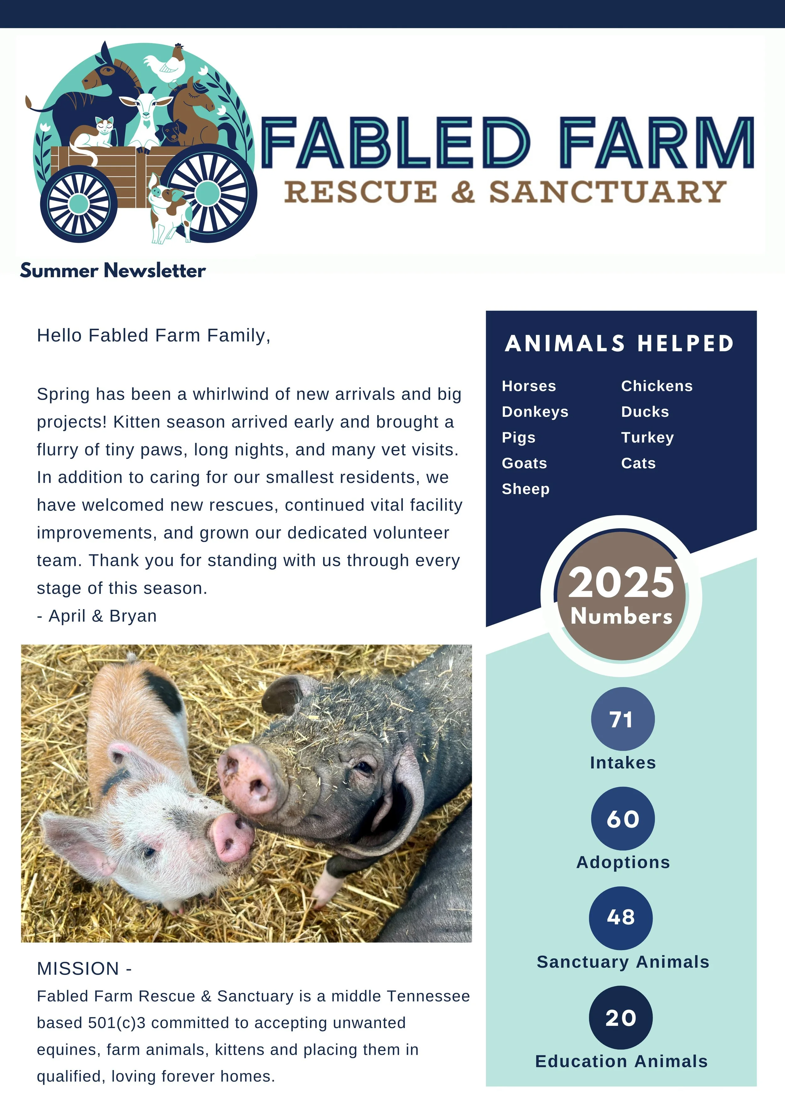 Fabled Farm Summer Newsletter 2025